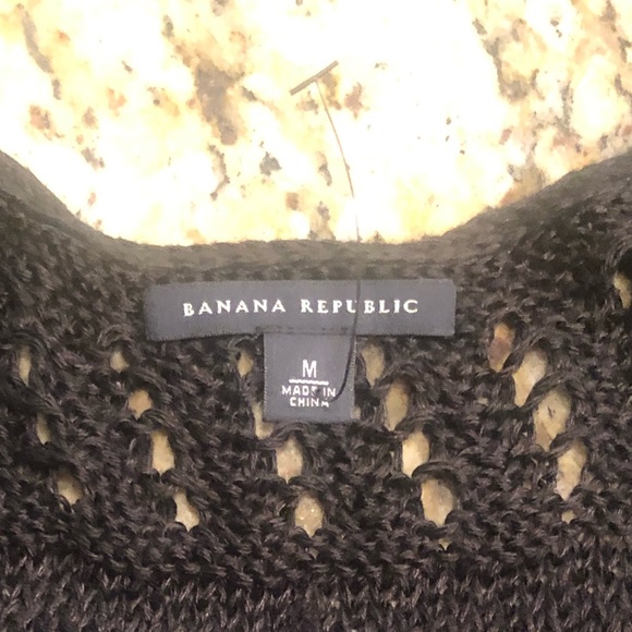 NWOT Banana Republic Black Sweater Women’s Linen Blend Short Sleeve SZ M - Picture 7 of 7